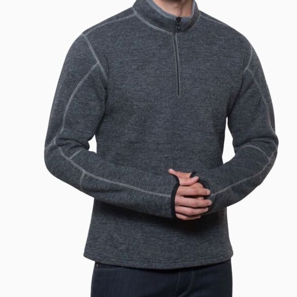 Kuhl Kore Quarter Zio Thermo Gray Pullover Fleece Lined Size M - Picture 1 of 12